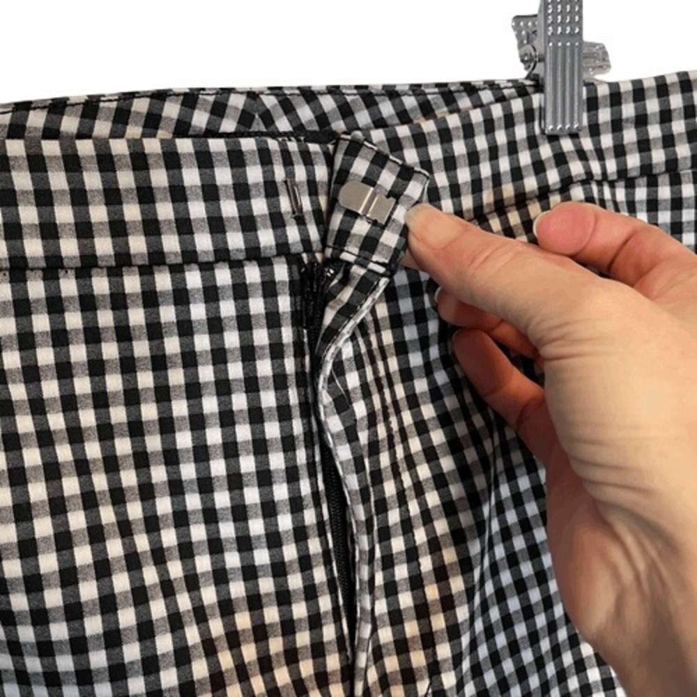 Lauren Ralph Lauren LRL‎ Plaid Slim Fit Stretch Cropped Pants Black White 22W - Picture 3 of 11